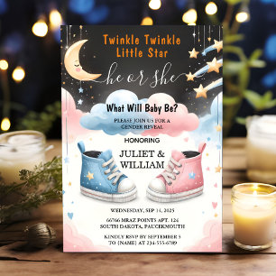 At Cloud Twinkle Twinkle Little Star 性別発表パーティー 招待状