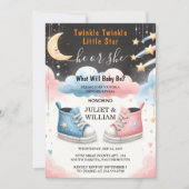 At Cloud Twinkle Twinkle Little Star Gender Reveal 招待状 (正面)