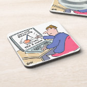 At Computer Online Banking おもしろい Cartoon コースター (左側)