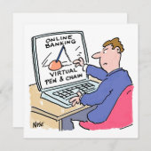 At Computer Online Banking おもしろい Cartoon シーズンカード (正面/裏面)