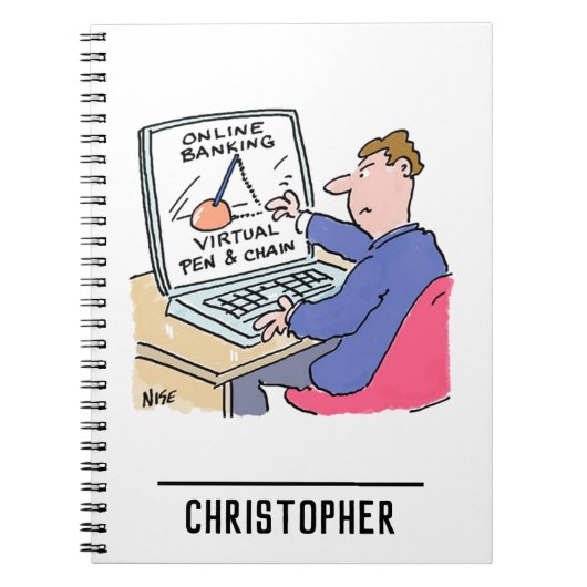 At Computer Online Banking おもしろい Cartoon ノートブック (正面)