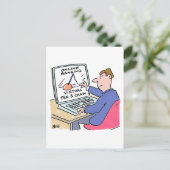 At Computer Online Banking おもしろい Cartoon ポストカード (スタンド正面)