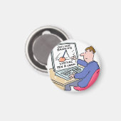 At Computer Online Banking おもしろい Cartoon マグネット (正面/裏面)