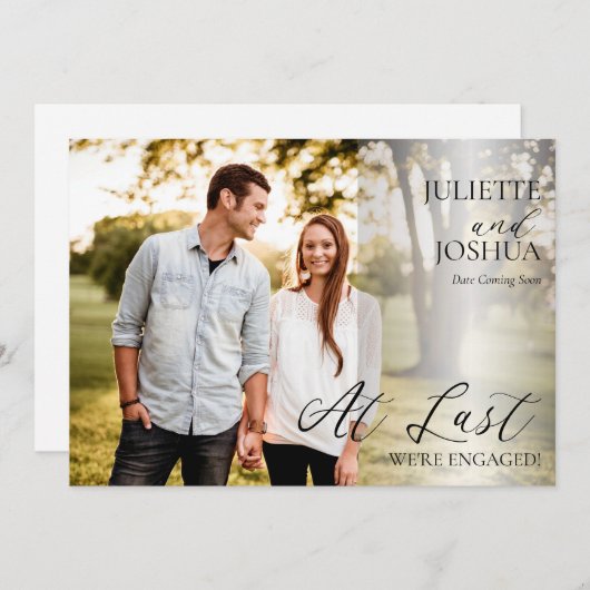 At Finally We're Photo 婚約した婚約 案内状 (正面/裏面)