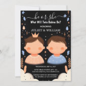 At Games Ohベビー共同デュアルツインジェンダーのリビール 招待状 (正面)