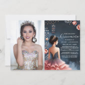 At Glam Ball Gown Spark Dark Navy Blueキンセアニェラ 招待状 (正面)