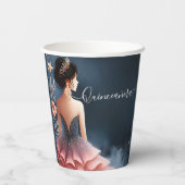 At Glam Ball Gown Spark Dark Navy Blueキンセアニェラ 紙コップ (裏面)