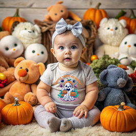 At Halloween Treat or trick, diaper!" ベビーTシャツ