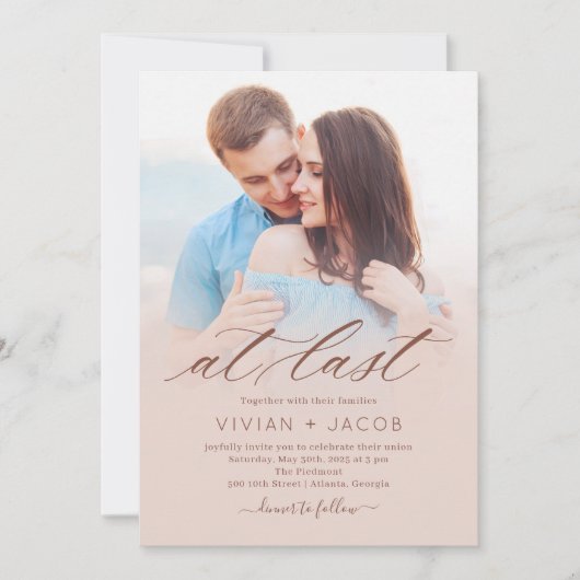 At Last Photo結婚式招待状 招待状 (正面)