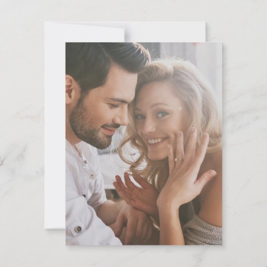 At Last Photo金ゴールドグリッター婚約の発表 招待状 (裏面)