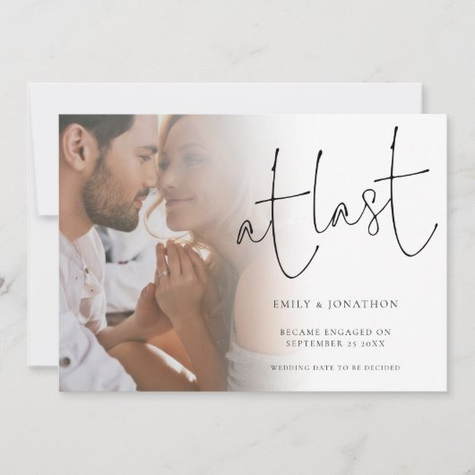 At Last Scriptフォト婚約の発表 招待状 (正面)