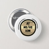 AT ME/HE KIM代名詞レインボーサークルプライド 缶バッジ (正面&裏面)