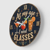 At My Age I Need Glasses ラージ壁時計 (傾斜)