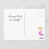 At Peace めい想's Blond Yoga Girl and Crystals ポストカード (裏面)