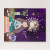 At Peace めい想's Yoga Girl and Crystals ジグソーパズル (横)