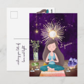 At Peace めい想's Yoga Girl and Crystals ポストカード (正面/裏面)