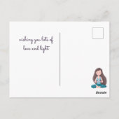 At Peace めい想's Yoga Girl and Crystals ポストカード (裏面)