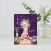 At Peace めい想's Yoga Girl and Crystals ポストカード (スタンド正面)