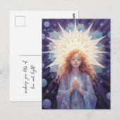 At Peace めい想's Yoga Girl Crystals Blue Purple ポストカード (正面/裏面)