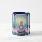 At Peace めい想's Yoga Girl Crystals Blue Purple マグカップ (中央)