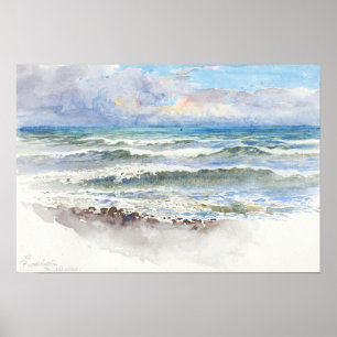 At Pwllheli George Elbert Burr Water color Seascap ポスター