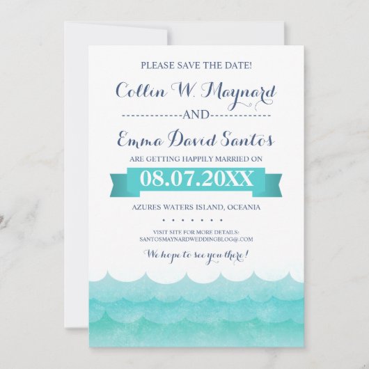 At Sea 航海の Save the Dates セーブザデート (正面)