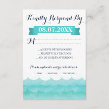 At Sea 航海の Wedding RSVPカード