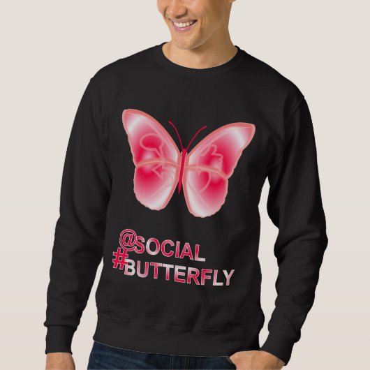 At Social Hashtag Butterfly スウェットシャツ (正面)