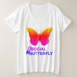 At Social Hashtag Butterfly [Hyper Filter remix] プラスサイズTシャツ
