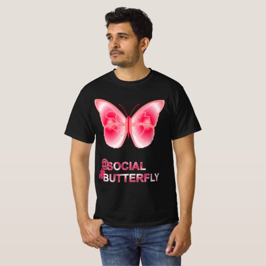 At Social Hashtag Butterfly Tシャツ (正面フル)