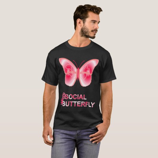 At Social Hashtag Butterfly Tシャツ (正面フル)