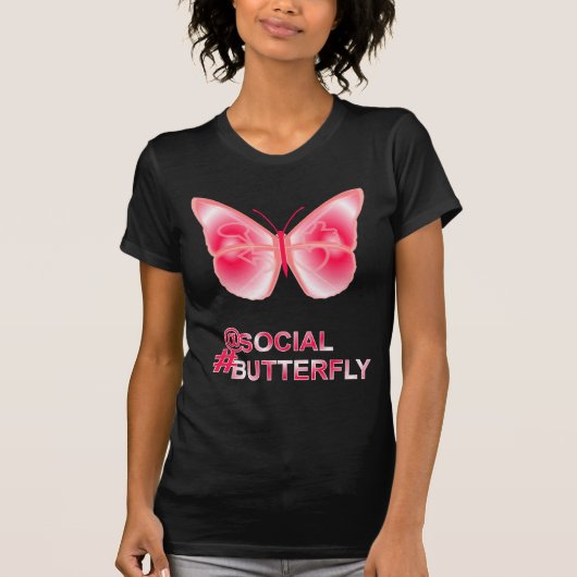 At Social Hashtag Butterfly Tシャツ (正面)