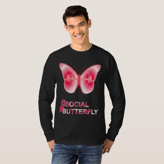 At Social Hashtag Butterfly Tシャツ (正面フル)