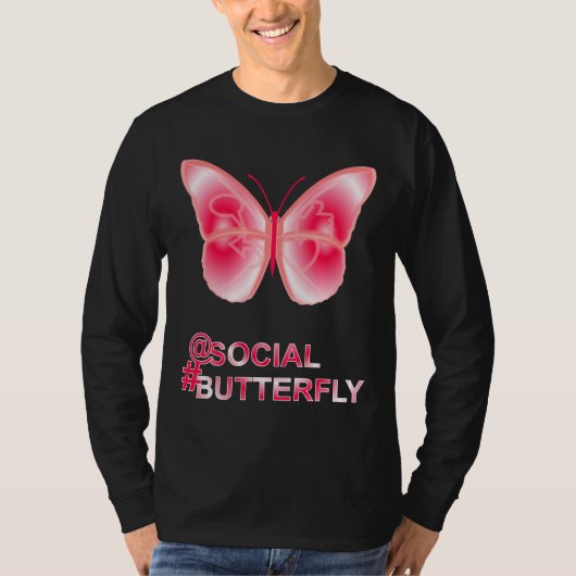 At Social Hashtag Butterfly Tシャツ (正面)