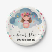 At StashおもしろいクラウドファミリースペインのGender Reveal ペーパープレート (正面)