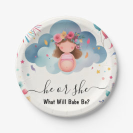 At StashおもしろいクラウドファミリースペインのGender Reveal ペーパープレート