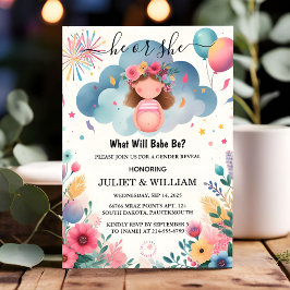 At StashおもしろいクラウドファミリースペインのGender Reveal 招待状