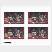 At the -遊ヴィンテージイラストレーションby Louis Wain 長方形シール (シート)