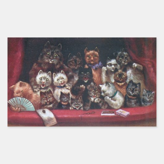 At the -遊ヴィンテージイラストレーションby Louis Wain 長方形シール (正面)