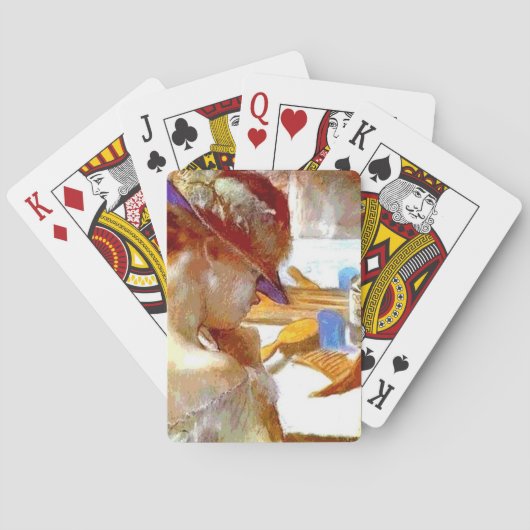 "At The Mirror" by Edgar Degas Playing Cards トランプ (裏面)