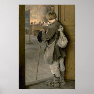 At the School Doors by Bogdanov-Belsky ポスター