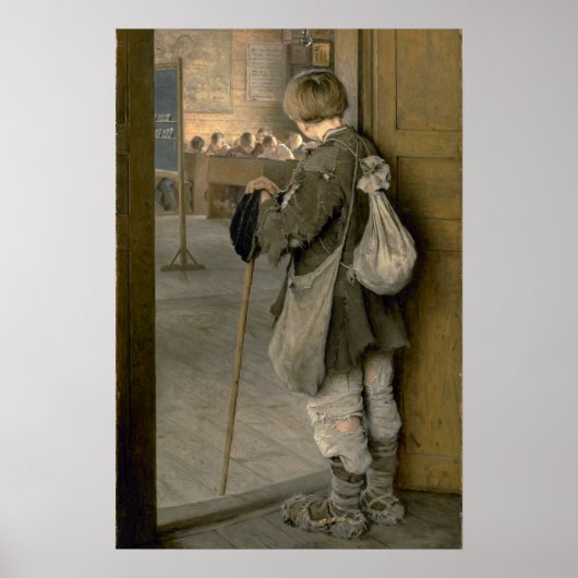 At the School Doors by Bogdanov-Belsky ポスター (正面)