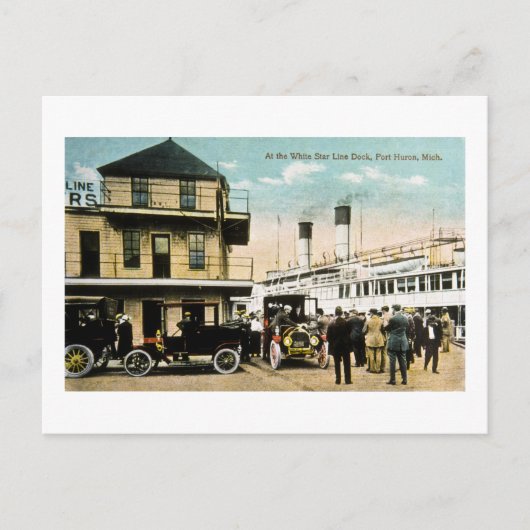At the White Star Line波止場、Port Huron, MI ポストカード (正面)