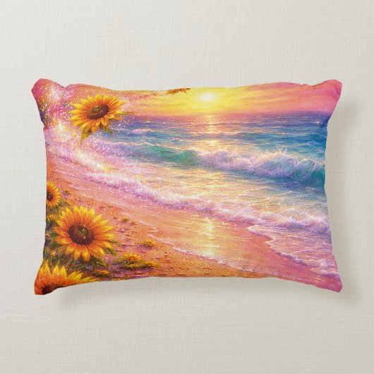 Atardecer de Paz Infinita: Girasoles Mágicos アクセントクッション (正面)
