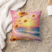 Atardecer de Paz Infinita: Girasoles Mágicos  クッション (ブランケット)