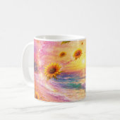Atardecer de Paz Infinita: Girasoles Mágicos  コーヒーマグカップ (正面左)