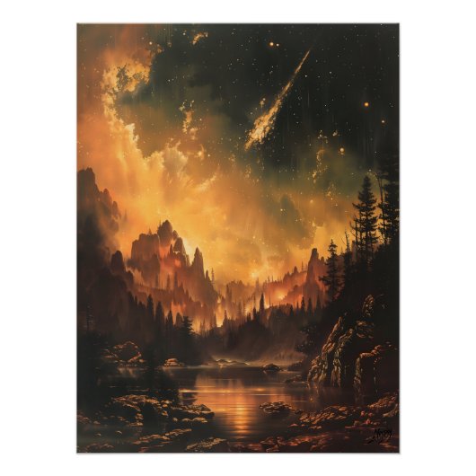 Atardecer Meteórico: Espectáculo Ardiente Natural ポスター (正面)