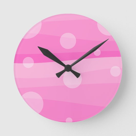 Atardecer rosado arte abstracto ラウンド壁時計 (正面)