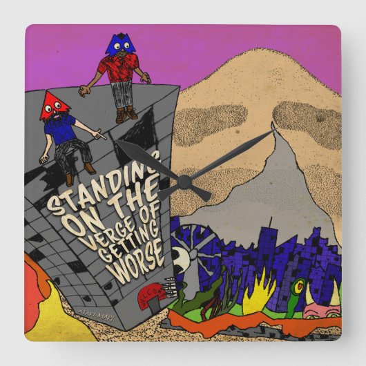 ATARI+MARIアルバムクロック スクエア壁時計 (正面)