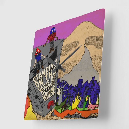 ATARI+MARIアルバムクロック スクエア壁時計 (傾斜)